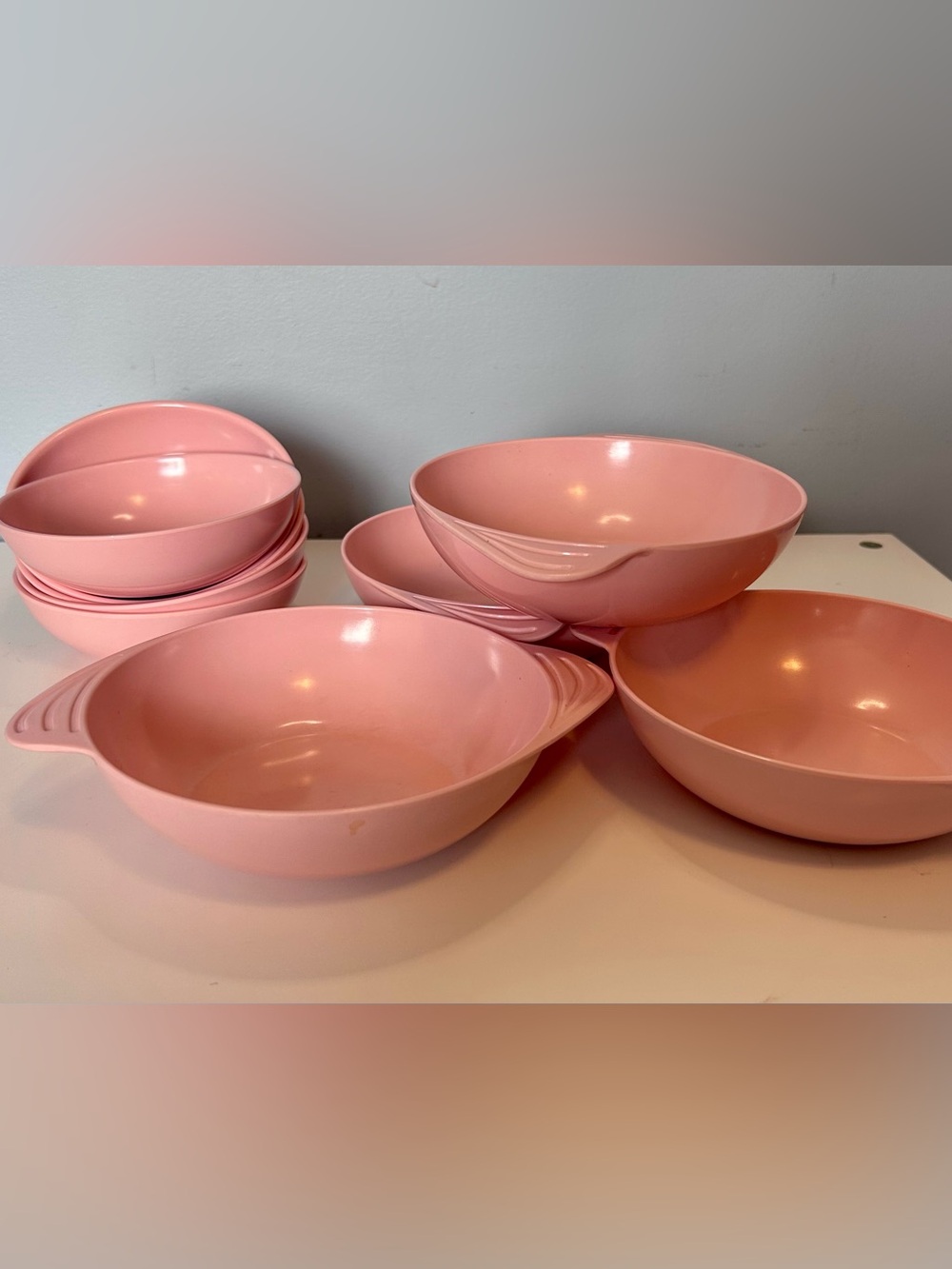 Vintage Pink Melmac Melamine Bowl Set of 9
MCM